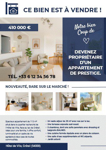 annonce2 Affiche vente ou location immobilière — Anderias Digital